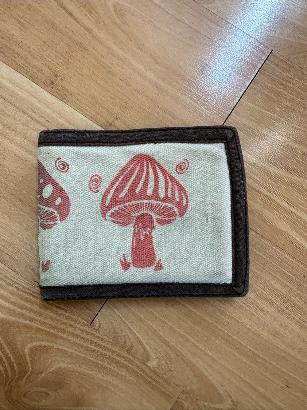 Canvas Wallet with Mushroom Print